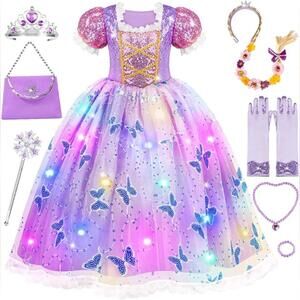 NIB Meland Princess Dress or Costume for Girls, Light Up, Medium (5-6 yrs)